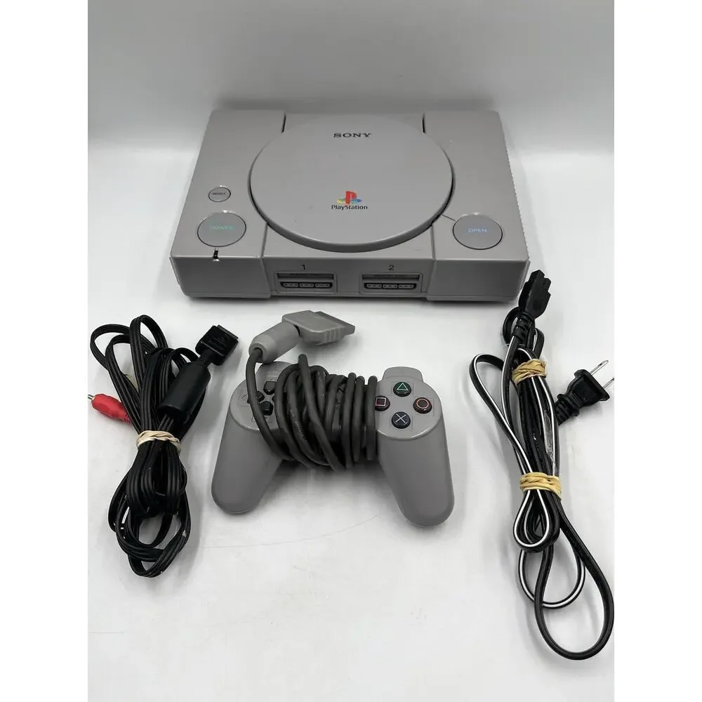 Sony PlayStation 1 Console + Original Controller & Cords - Tested Great